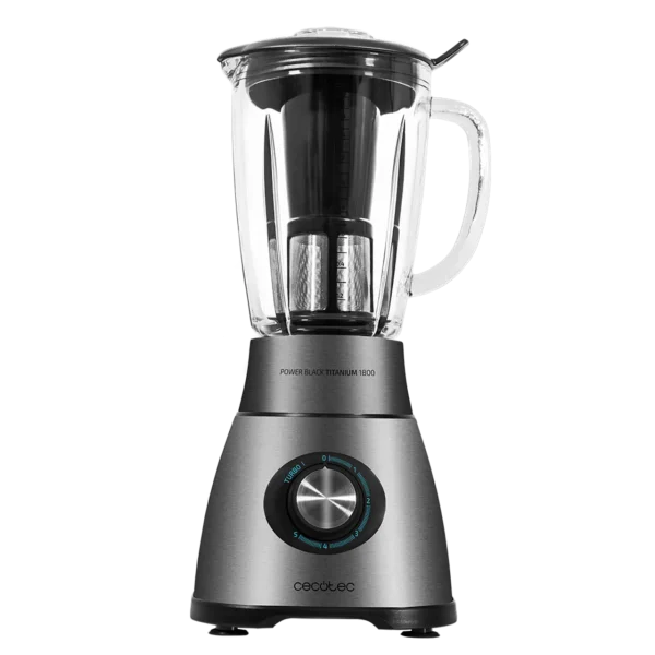 Imagen 2 Batidora de vaso Power Black Titanium 1800 de 1800 W con jarra termorresistente de 2,1 L y cuchillas de titanio negro para batidos y picar hielo perfectos.