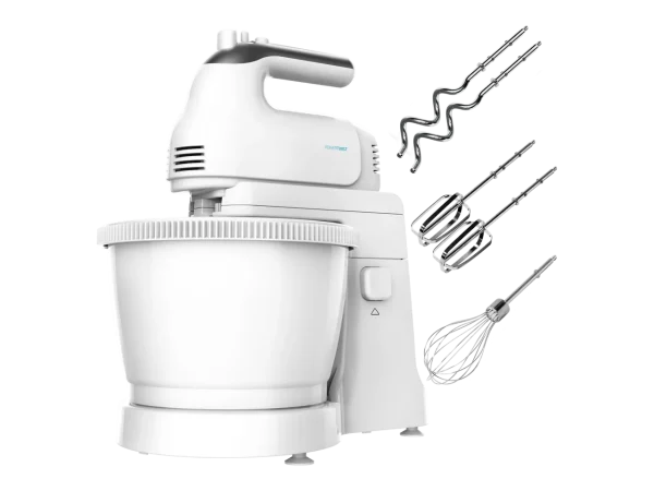 Batidora de varillas PowerTwist 500 Gyro con bol autogiratorio y accesorios de acero inoxidable