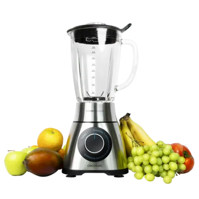 Batidora de vaso Cecotec Power Black Titanium 1300 PerfectMix con jarra de cristal y acabados en acero inoxidable