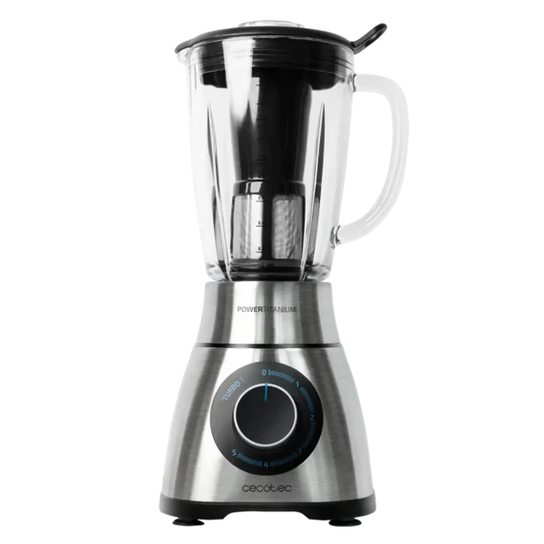 Imagen 2 Batidora de vaso de 1300 W con cuchilla de 6 hojas de titanio negro y 1,8 L de capacidad. Incluye filtro para licuados y jarra de cristal termorresistente.
