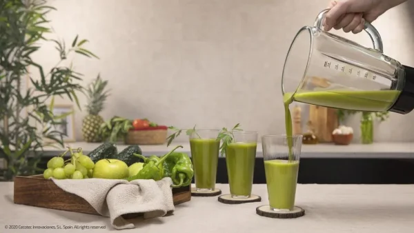 Imagen 6 Batidora de vaso de 1300 W con cuchilla de 6 hojas de titanio negro y 1,8 L de capacidad. Incluye filtro para licuados y jarra de cristal termorresistente.
