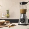 Imagen 8 Batidora de vaso de 1300 W con cuchilla de 6 hojas de titanio negro y 1,8 L de capacidad. Incluye filtro para licuados y jarra de cristal termorresistente.