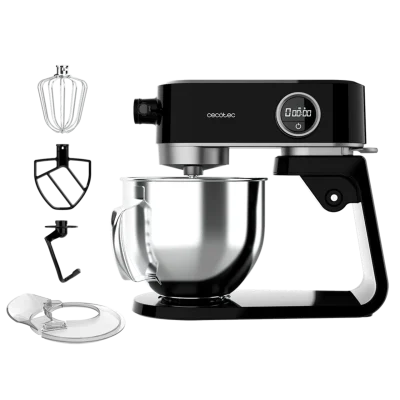 Batidora amasadora Cecotec Twist&Fusion 4000 Luxury Black de aluminio fundido con bol de acero inoxidable y accesorios