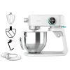 Batidora amasadora Twist&Fusion 4000 Luxury White de Cecotec con cuerpo de aluminio y bol de acero inoxidable.