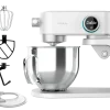Imagen 2 Batidora amasadora Cecotec Twist&Fusion 4000 Luxury White con motor DC de 800W, cuerpo de aluminio fundido, 8 velocidades y bol de acero inoxidable de 5,2 L.