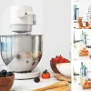 Imagen 4 Batidora amasadora Cecotec Twist&Fusion 4000 Luxury White con motor DC de 800W, cuerpo de aluminio fundido, 8 velocidades y bol de acero inoxidable de 5,2 L.