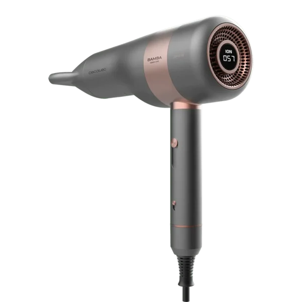 Imagen 4 Secador de pelo iónico Bamba IoniCare 6000 RockStar Vision con motor digital de 2000 W, pantalla LCD, 5 ajustes de temperatura y tecnología Real Ion para brillo.