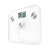 Imagen 2 Báscula de baño EcoPower sin pilas, con superficie de vidrio templado blanco, sensores de alta precisión y pantalla LCD para un control de peso exacto.