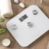 Imagen 4 Báscula de baño EcoPower sin pilas, con superficie de vidrio templado blanco, sensores de alta precisión y pantalla LCD para un control de peso exacto.