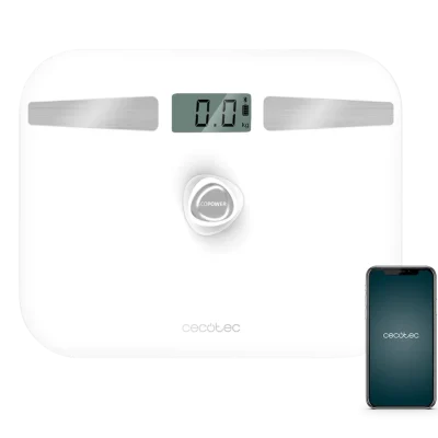 Báscula de baño Cecotec Surface Precision EcoPower 10200 Smart Healthy White con superficie de vidrio templado y pulsador
