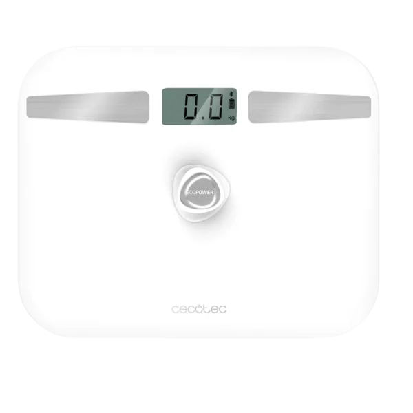 Imagen 2 Báscula de baño Cecotec EcoPower 10200 Smart Healthy White sin pilas. Conexión App, vidrio templado y sensores de alta precisión para un control exacto.