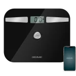 Báscula de baño inteligente Cecotec Surface Precision EcoPower 10200 Smart Healthy Black con superficie de vidrio templado negro y pulsador EcoPower