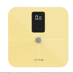 Báscula de baño inteligente Cecotec Surface Precision 10400 Smart Healthy Vision Yellow con pantalla digital y plataforma de cristal templado