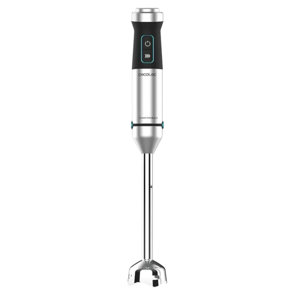 Imagen 2 Batidora de mano Power TitanBlack 1500 XL Cream de 1500 W con cuchillas de titanio, pie extralargo y campana antisalpicaduras para resultados profesionales.