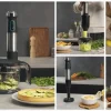 Imagen 7 Batidora de mano Cecotec de 1500 W con pie XL, cuchillas de 4 hojas con recubrimiento de titanio negro y función Turbo para resultados profesionales y rápidos.