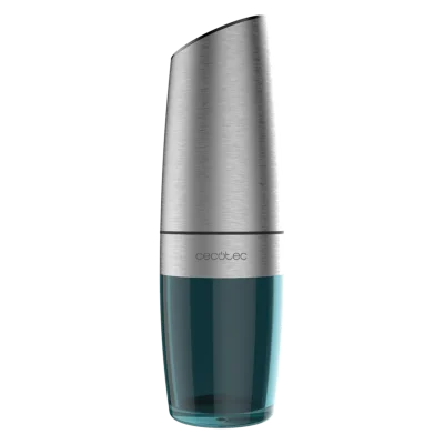 Molinillo de especias eléctrico InstantMill Gravity de Cecotec en acero inoxidable con luz LED y molienda automática por gravedad.