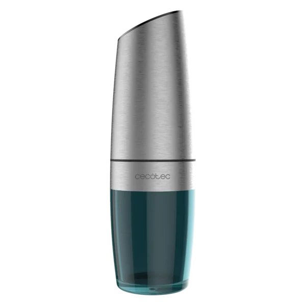 Molinillo de especias eléctrico InstantMill Gravity de Cecotec en acero inoxidable con luz LED y molienda automática por gravedad.