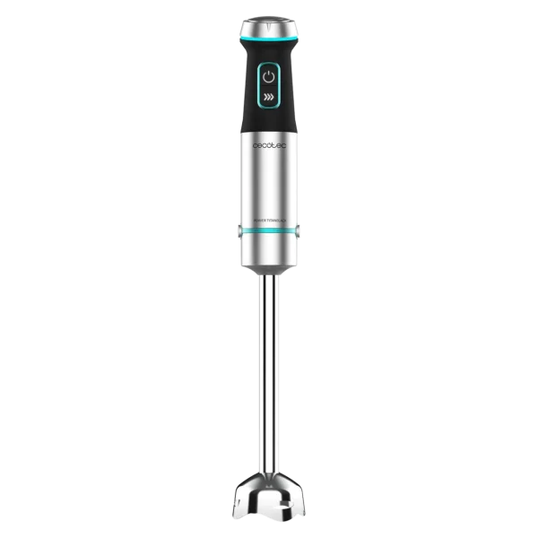 Imagen 2 Batidora de mano Cecotec Power TitanBlack 1200 XL de 1200 W con tecnología CrossBlades de 4 hojas, pie extralargo, campana antisalpicaduras y vaso de 800 ml.