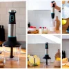 Imagen 7 Batidora de mano Cecotec de 1200 W con pie XL, cuchillas de 4 hojas y accesorios para picar, batir y elaborar purés con acabados profesionales y precisos.