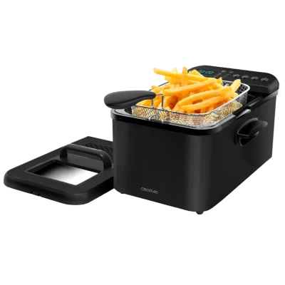 Freidora eléctrica CleanFry Luxury 4000 Black de 4,2 litros con filtro OilCleaner y acabado en acero negro