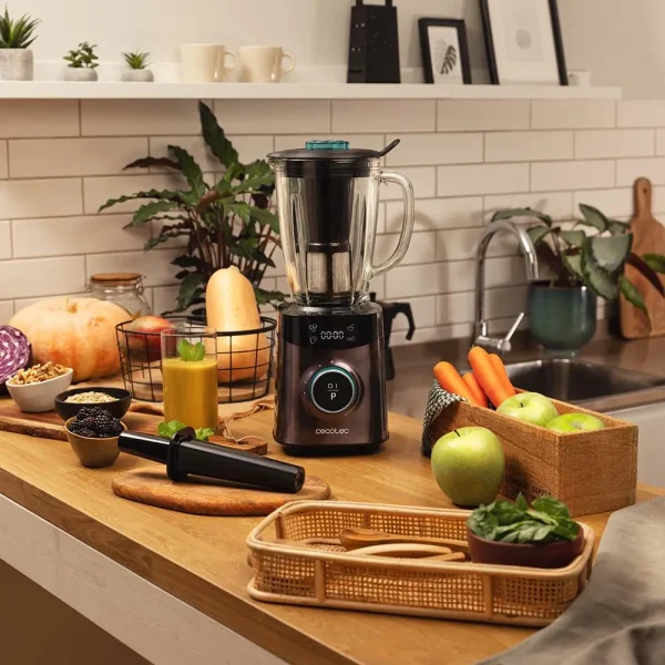 Imagen 4 Batidora de vaso Power Black Titanium 1800 Advance de 1800 W con cuchilla de 8 hojas de titanio negro y jarra de vidrio termorresistente de 1,8 litros.
