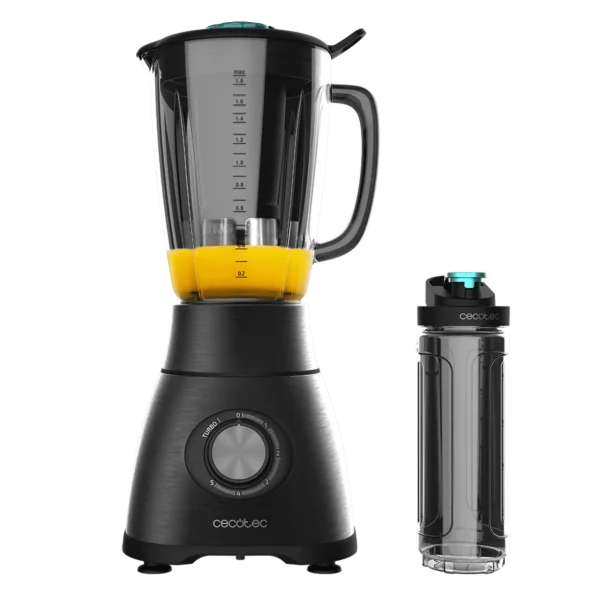 Imagen 3 Batidora de vaso Power Black Titanium 1800 Go con 1800 W, cuchillas de titanio negro y jarra de 1,8 L. Incluye botella portátil para llevar tus smoothies.