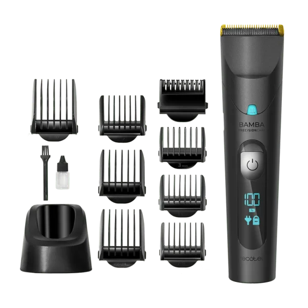 Cortapelos Bamba PrecisionCare Wet&Dry de Cecotec con cuchillas de titanio y accesorios