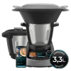 Robot de cocina Mambo Touch de Cecotec color negro con pantalla táctil encendida y jarra Habana con revestimiento cerámico