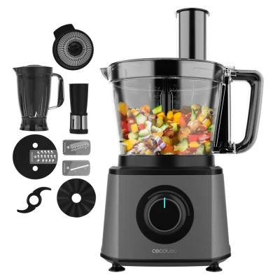Procesador de alimentos Cecotec FoodProcessor Paprika 2000 Full de acero inoxidable con bowl de 3,5 litros y accesorios de corte