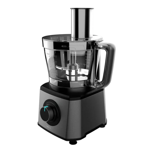 Imagen 3 Procesador de alimentos de 2000 W con cuerpo de acero inoxidable y bowl de 3,5 L. Incluye discos de corte, cuchillas para picar y amasar, y exprimidor.