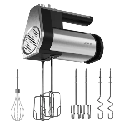 Batidora de varillas Cecotec PowerTwist 500 Full Steel con accesorios de acero inoxidable y selector de velocidades
