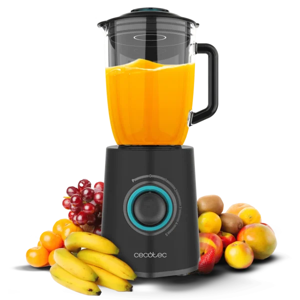 Batidora de vaso Cecotec Power Black Titanium 2300MAX Mix Go con cuchillas de titanio negro y vaso sport portátil