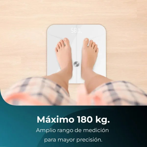 Imagen 5 Báscula inteligente Cecotec Surface Precision 970 Smart Healthy. Medición de bioimpedancia, conectividad Bluetooth y superficie de vidrio templado de seguridad.
