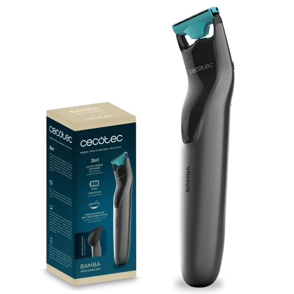 Recortadora de pelo inalámbrica Bamba PrecisionCare OneShave con peine ajustable y cuchillas de acero inoxidable