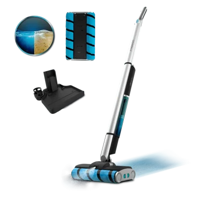 Fregona eléctrica Cecotec FreeGo Wash Twice Spray con sistema de doble rodillo y pulverizador de agua frontal