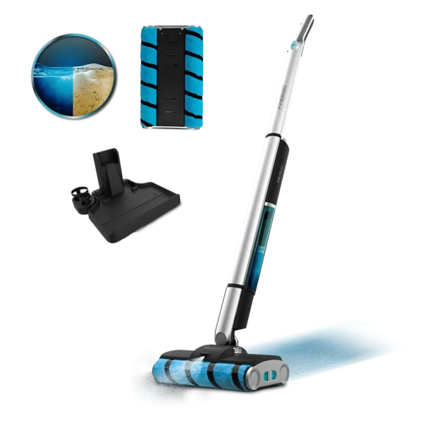 Fregona eléctrica Cecotec FreeGo Wash Twice Spray con sistema de doble rodillo y pulverizador de agua frontal