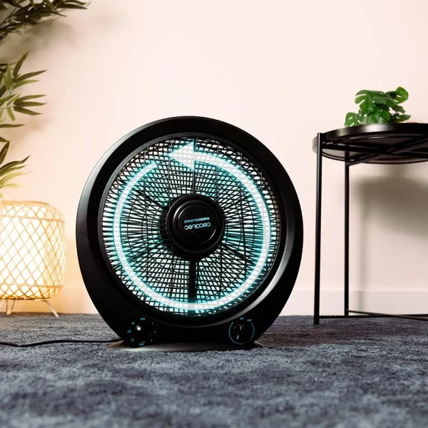 Imagen 8 Ventilador de suelo EnergySilence 4500 Power Box Black de 45 W y 12 pulgadas. Silencioso, con 3 velocidades y temporizador ajustable para un máximo confort.