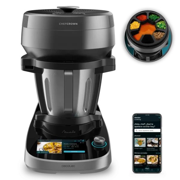 Imagen 3 Robot de cocina Mambo CooKing Victory con dispensador automático. Incluye jarra Victory de 5L, 45 funciones y miles de recetas guiadas paso a paso.