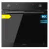 Horno integrable Cecotec Bolero Hexa C126400 Glass Black de 80 litros y diseño minimalista en cristal negro.