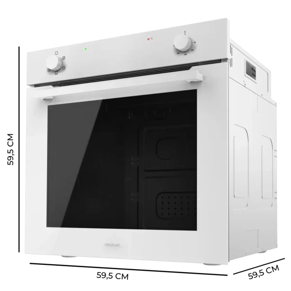Imagen 3 Horno integrable Cecotec Bolero Hexa C126400 Glass White de 80L, 2800W y clase energética A. Diseño elegante en cristal blanco con 5 funciones de cocción.