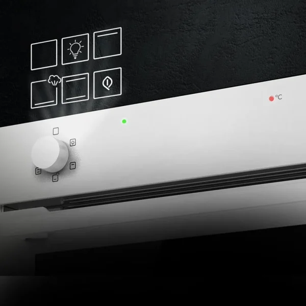 Imagen 8 Horno integrable Cecotec Bolero Hexa C126400 Glass White de 80L, 2800W y clase energética A. Diseño elegante en cristal blanco con 5 funciones de cocción.