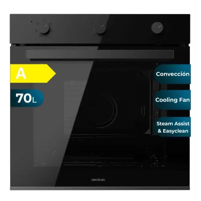 Horno integrable multifunción Cecotec Bolero Hexa M236000 Dark Inox con acabado en acero inoxidable oscuro y panel de control con Timer.