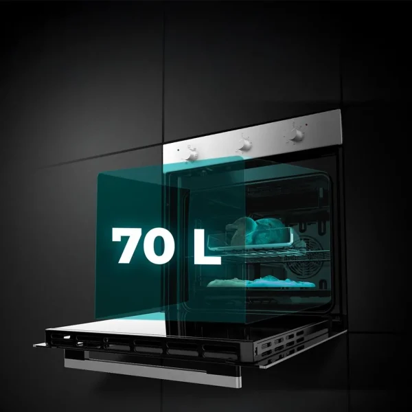 Imagen 5 Horno integrable multifunción Bolero Hexa M236000 Mirror Time A de 70L, 2800W y 6 funciones. Incluye Steam EasyClean, Triple Glass y eficiencia energética Clase A.