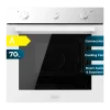 Horno multifunción integrable Cecotec Bolero Hexa M236000 en acabado cristal blanco con panel de control táctil y mandos escamoteables.