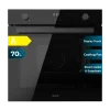 Vista frontal del horno integrable Cecotec Bolero Hexa M226001 Glass Black con acabado en cristal negro y panel de control digital