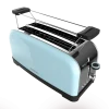 Imagen 2 Tostador vertical azul de acero con 1500 W y doble ranura larga. Incluye soporte para panecillos, función de descongelar y 7 niveles de tostado para resultados óptimos.