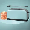 Imagen 5 Tostador vertical azul de acero con 1500 W y doble ranura larga. Incluye soporte para panecillos, función de descongelar y 7 niveles de tostado para resultados óptimos.