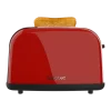 Imagen 3 Tostador rojo de 850 W con doble ranura corta y acabado en acero. Incluye 3 funciones, 5 niveles de potencia y bandeja recogemigas para un tostado uniforme.