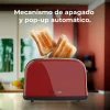Imagen 8 Tostador rojo de 850 W con doble ranura corta y acabado en acero. Incluye 3 funciones, 5 niveles de potencia y bandeja recogemigas para un tostado uniforme.