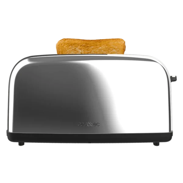 Imagen 3 Tostador de acero inoxidable con 850 W y ranura larga para rebanadas gruesas. Incluye soporte para bollería, bandeja recogemigas y 7 niveles de tostado.